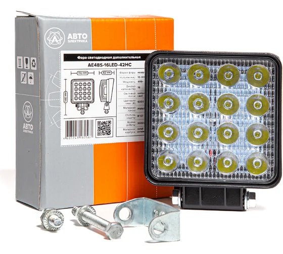 AE48S-16LED-42HC Фара светодиодная дополнительная квадратная, направленный свет, 16 диодов, 48W