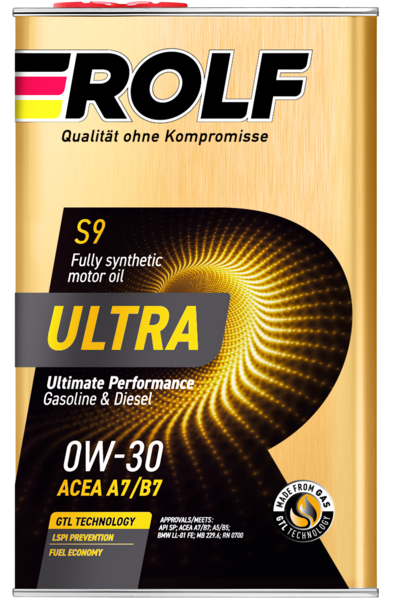 Масло моторное ROLF 1л Ultra 0W-30 ACEA A7/B7 API SP синтетическое