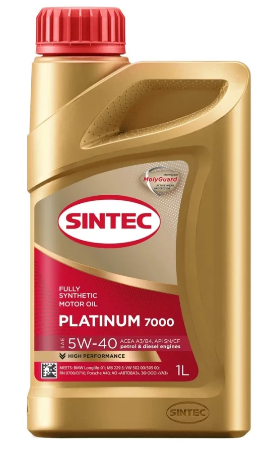Масло моторное Sintec 5W-40 Platinum 7000 A3/B4 SL/CF синтетическое 1л