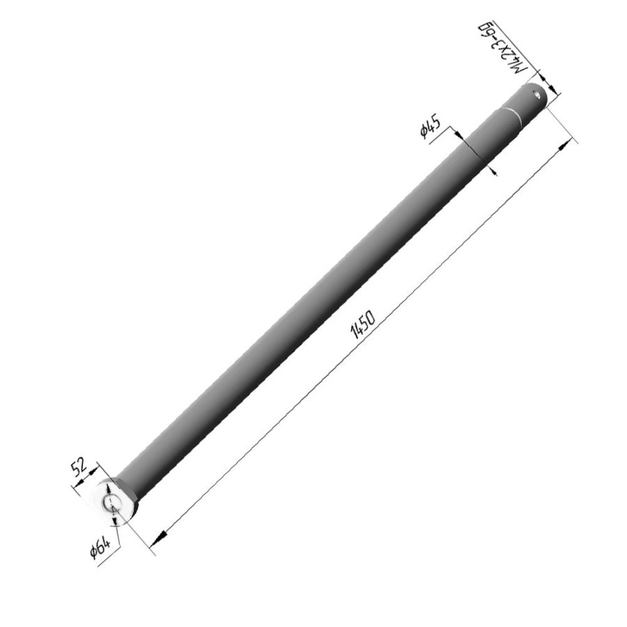 Ось БДБ 04.613 L=1450 мм, d=45 мм БДТ-3